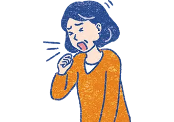 咳をしている女性のイラスト