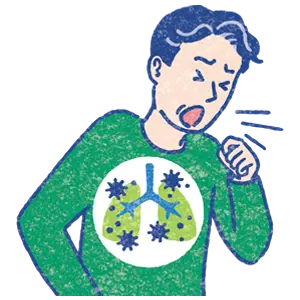 呼吸器感染症で体調を崩しているイメージ