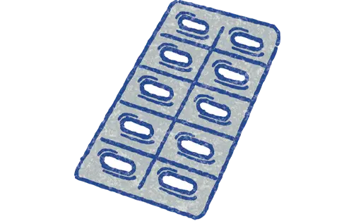 錠剤が入った薬のシートのイラスト